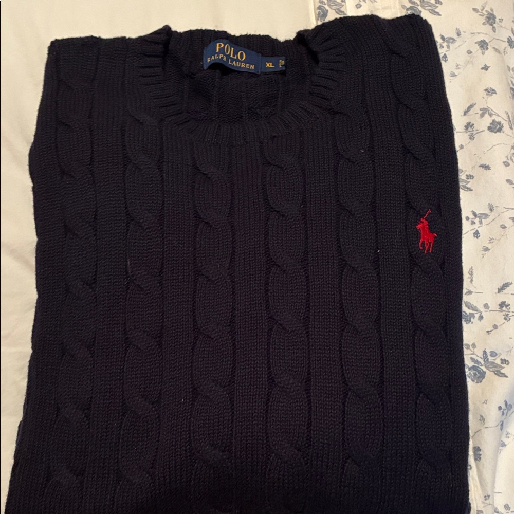 Polo by Ralph Lauren Men's Navy Cable-Knit Sweater